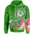 FSM Zip up Hoodie Turtle Plumeria (Green) Unisex Blue - Polynesian Pride