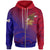 American Samoa Polynesian Zip up Hoodie Bald Eagle (Blue Red) Unisex Blue - Polynesian Pride