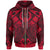 Yap Custom Zip up Hoodie Red Seal with Polynesian Tattoo Unisex Red - Polynesian Pride