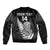 (Custom Text And Number) Aotearoa Rugby Sevens All Black Tiki Fern Sleeve Zip Bomber Jacket LT14 - Polynesian Pride