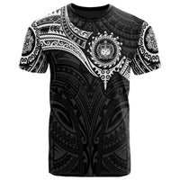 Samoa Polynesian T-Shirt - White Heart Shield Unisex WHITE - Polynesian Pride