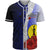 New Caledonia Polynesian Baseball Shirt - Coat Of Arm With Hibiscus Blue Unisex Blue - Polynesian Pride