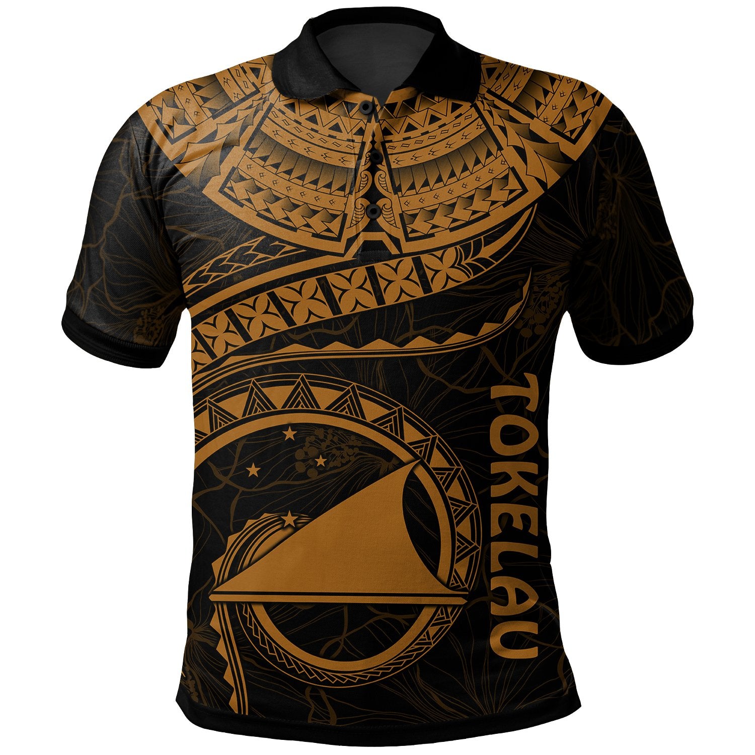 Tokelau Polynesian Polo Shirt Tokelau Waves (Golden) Unisex Golden - Polynesian Pride