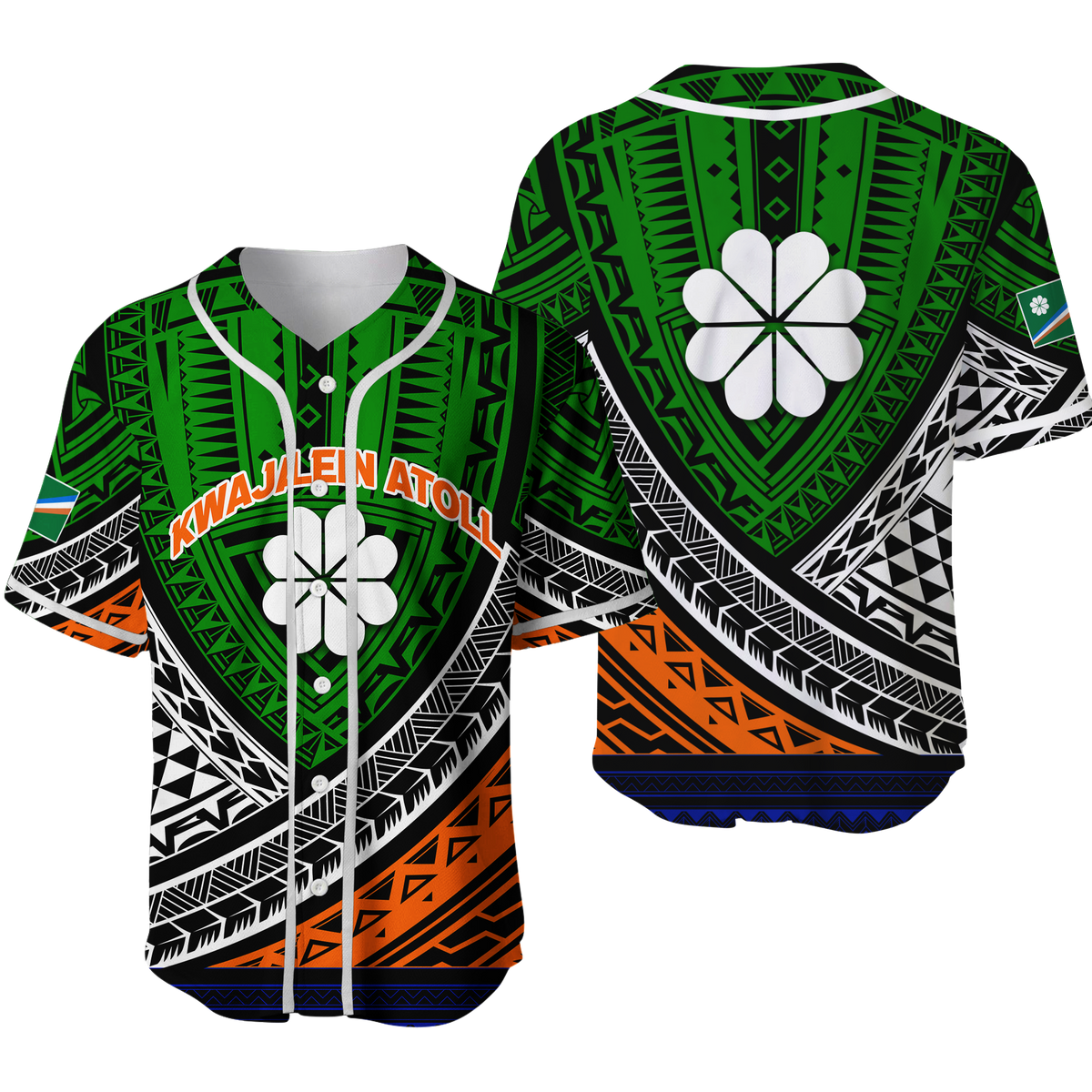 Kwajalein Atoll Tribal Pattern Baseball Jersey - LT12 Blue - Polynesian Pride