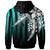 Tahiti Zip Hoodie Cyan Vertical Stripes Style - Polynesian Pride