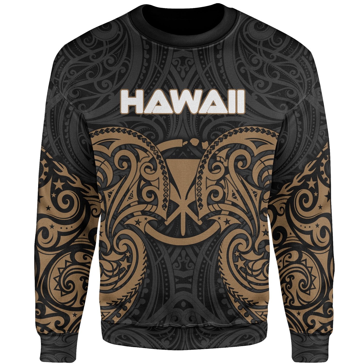 Hawaii Polynesian Sweater - Spirit Style Gold Unisex Gold - Polynesian Pride