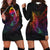 Guam Hoodie Dress - Butterfly Polynesian Style Black - Polynesian Pride