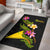 Tokelau Polynesian Area Rug - Plumeria Tribal Black - Polynesian Pride