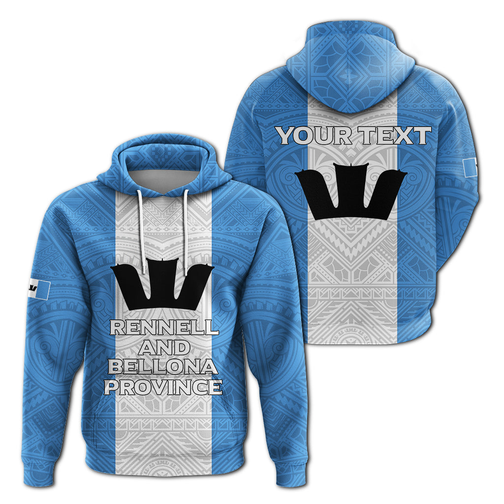 Custom Solomon Islands Rennell and Bellona Province Hoodie Tribal Pattern LT12 Blue - Polynesian Pride