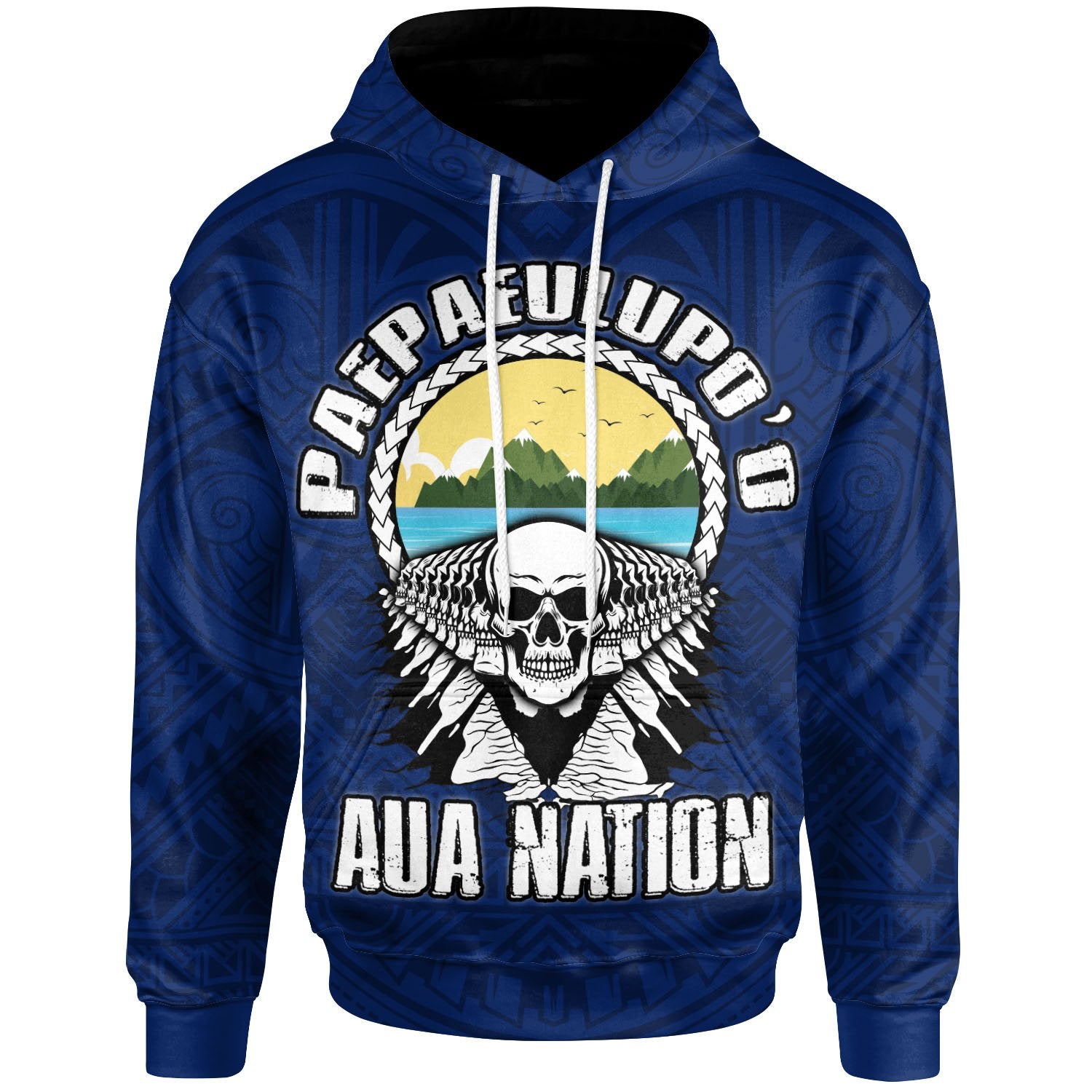 American Samoa Hoodie Paepaeulupoo Aua (Ver 2) Unisex Blue - Polynesian Pride