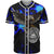 American Samoa Polynesian Baseball Shirt - Eagle With Flame Blue Unisex Blue - Polynesian Pride