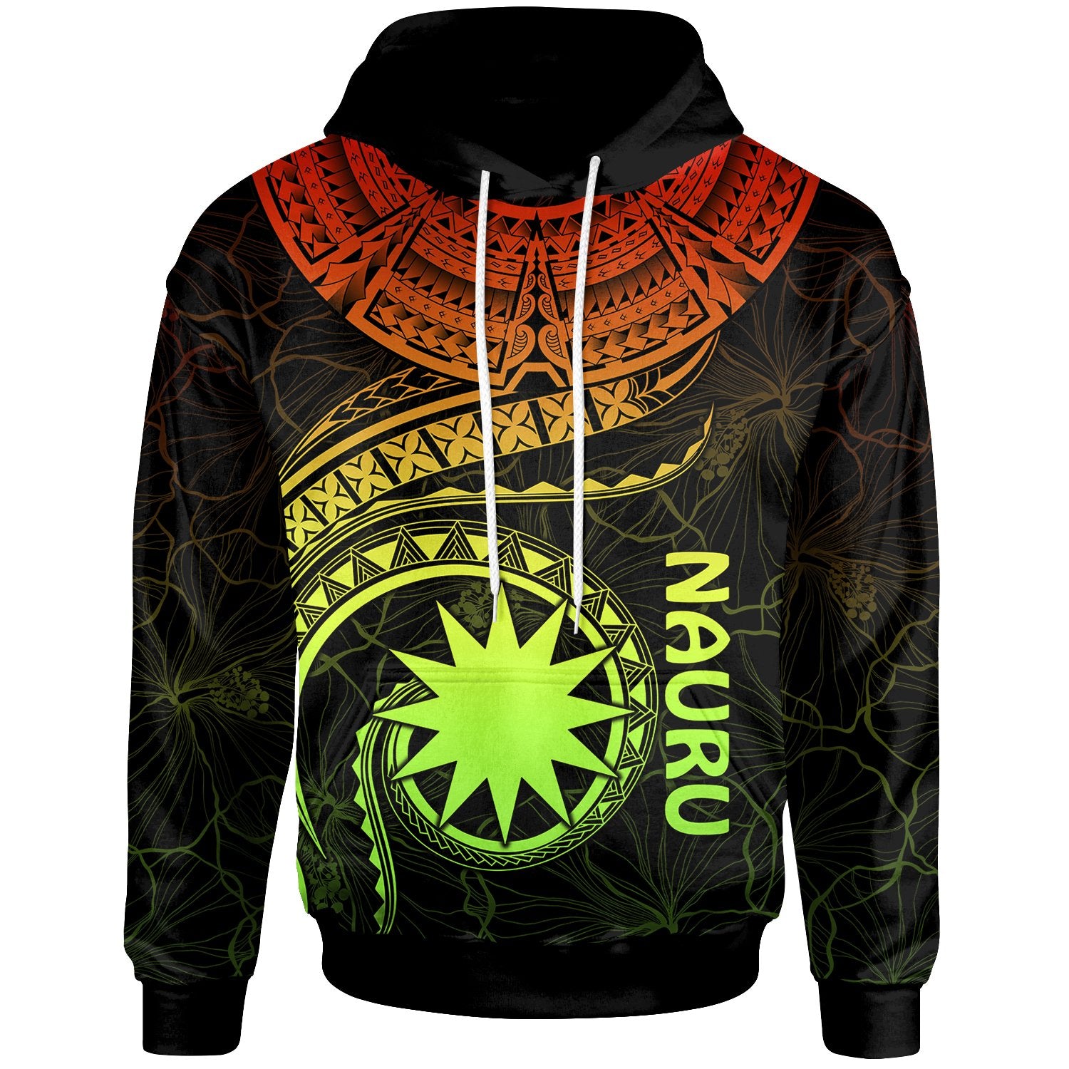 Nauru Polynesian Hoodie Nauru Waves (Reggae) Unisex Reggae - Polynesian Pride