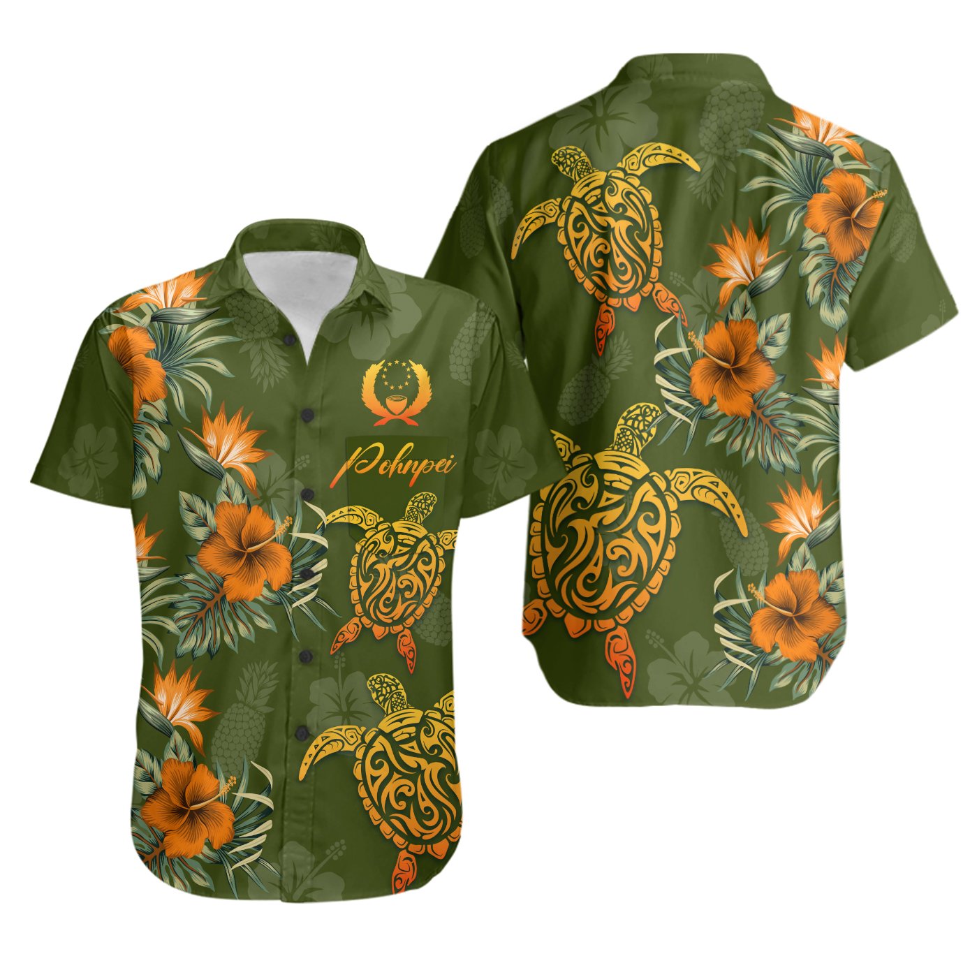 Pohnpei Polynesian Shirt - Tropical Summer Unisex Green - Polynesian Pride