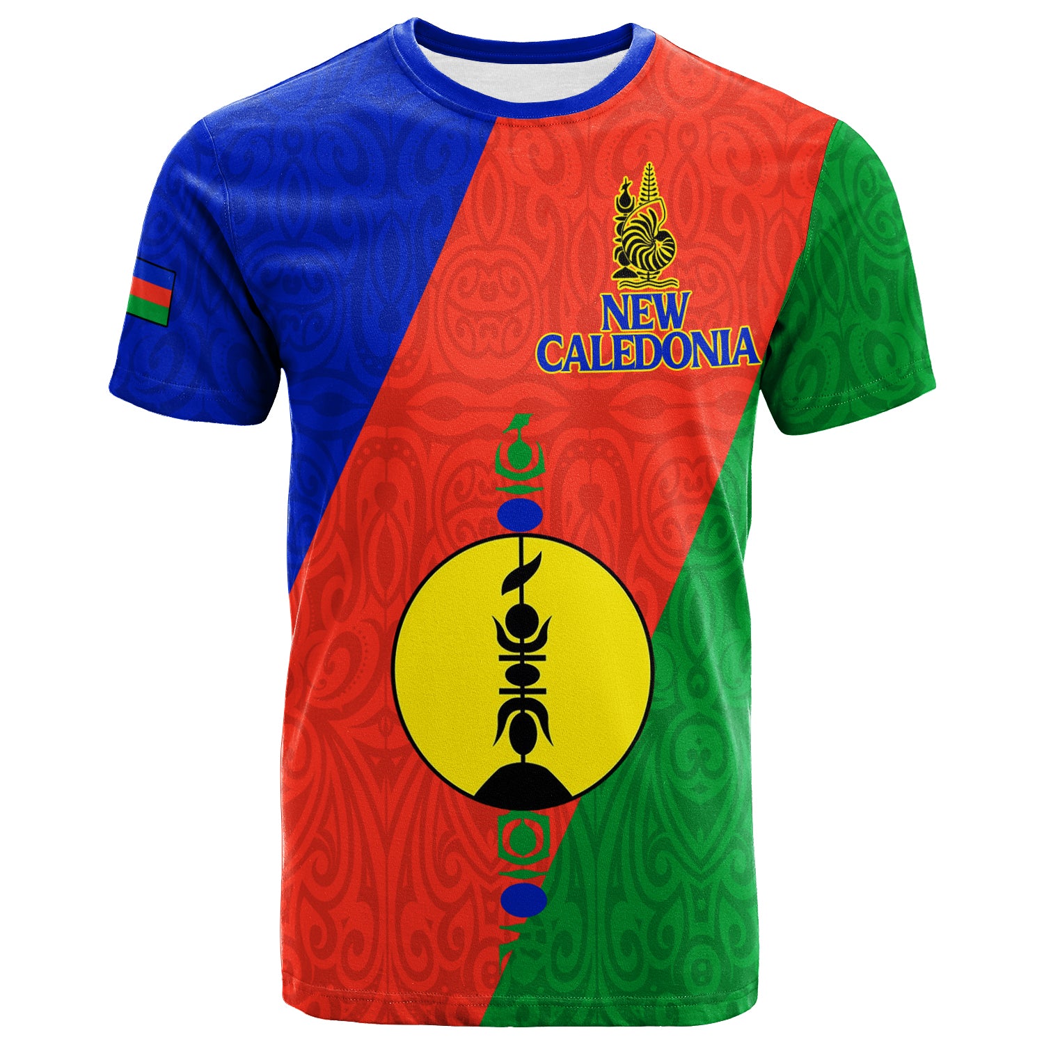 New Caledonia T Shirt Flag Style LT12 Unisex Red - Polynesian Pride