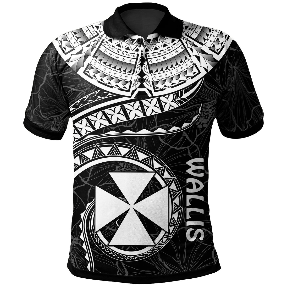 Wallis and Futuna Polynesian Polo Shirt Wallis and Futuna Waves (White) White - Polynesian Pride
