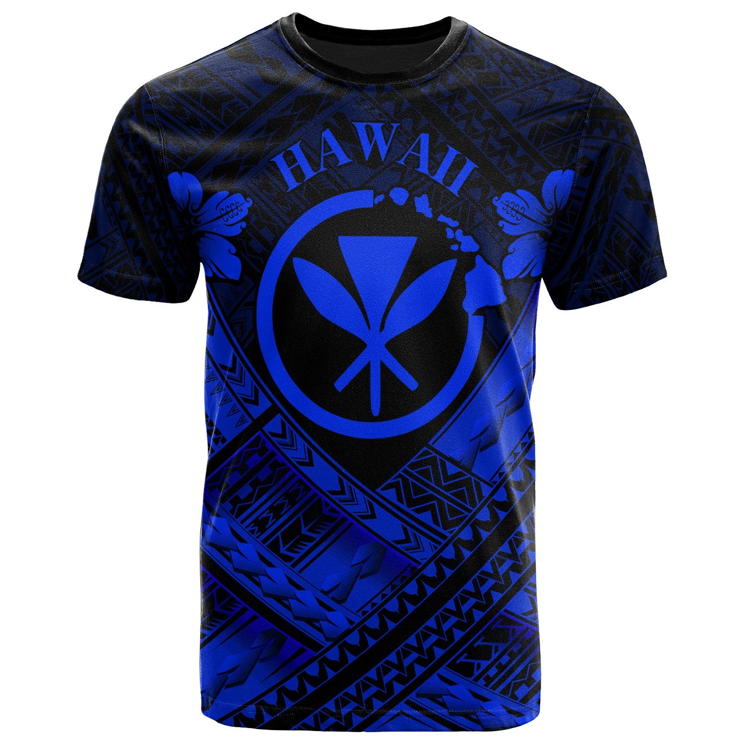 Hawaii T Shirt Blue Kanaka Maoli Polynesian Patterns Unisex Blue - Polynesian Pride