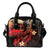 Guam Polynesian Shoulder Handbag - Plumeria Flowers And Waves One Size Red - Polynesian Pride