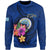 Federated States Of Micronesia Polynesian Sweater - Floral With Seal Blue Unisex Blue - Polynesian Pride