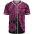 American Samoa Polynesian Baseball Shirt - Tribal Wave Tattoo Pink Unisex Pink - Polynesian Pride