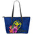 Hawaii Polynesian Leather Tote Bag - Floral With Seal Blue Blue - Polynesian Pride