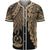 Vanuatu Polynesian Baseball Shirt - Tribal Wave Tattoo Gold Unisex Gold - Polynesian Pride