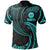 Tahiti Polynesian Polo Shirt Neon Blue Tribal Wave Unisex Neon Blue - Polynesian Pride