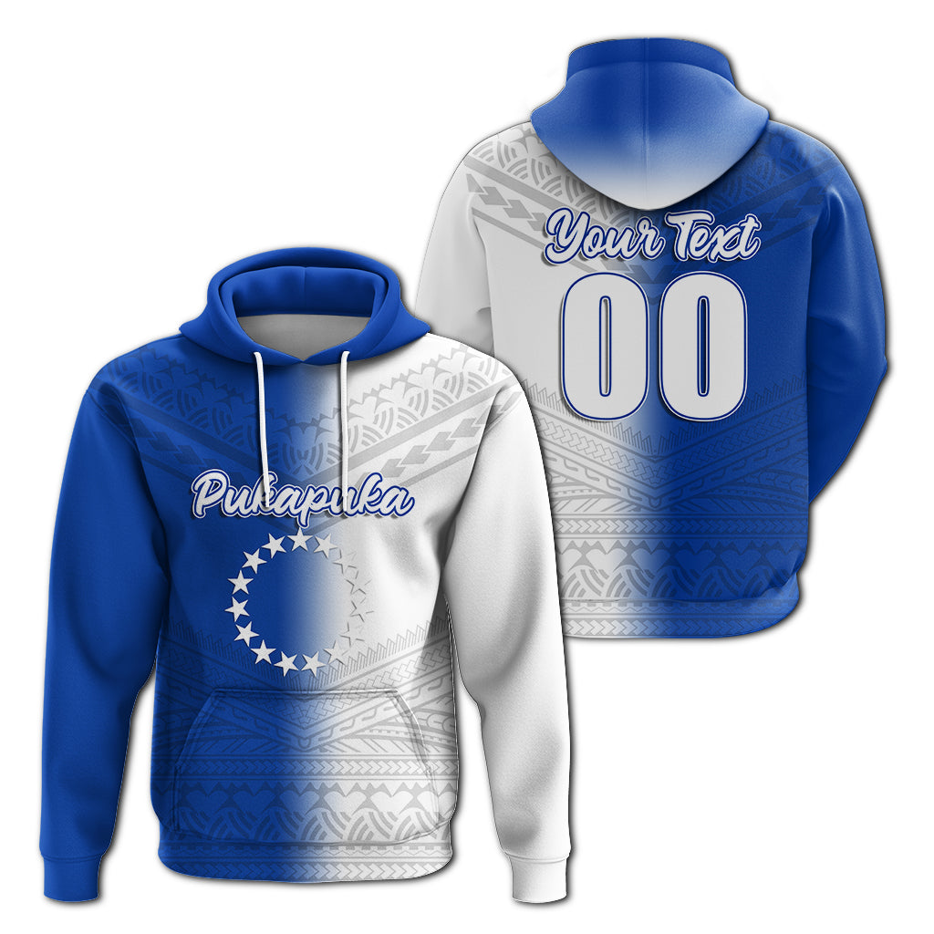Custom Pukapuka Cook Islands Pride Hoodie LT12 Pullover Hoodie Blue - Polynesian Pride