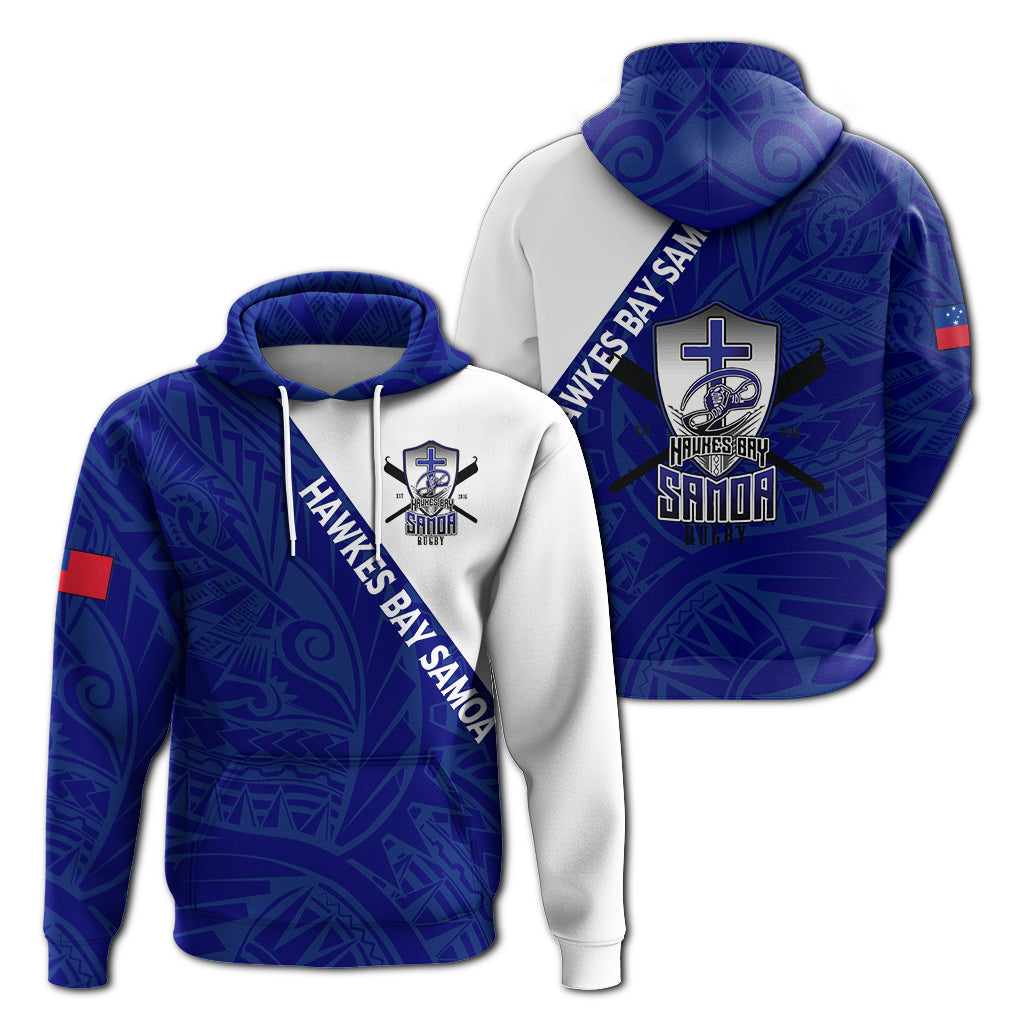 Hawkes Bay Samoa Pride Hoodie LT12 Unisex Blue - Polynesian Pride