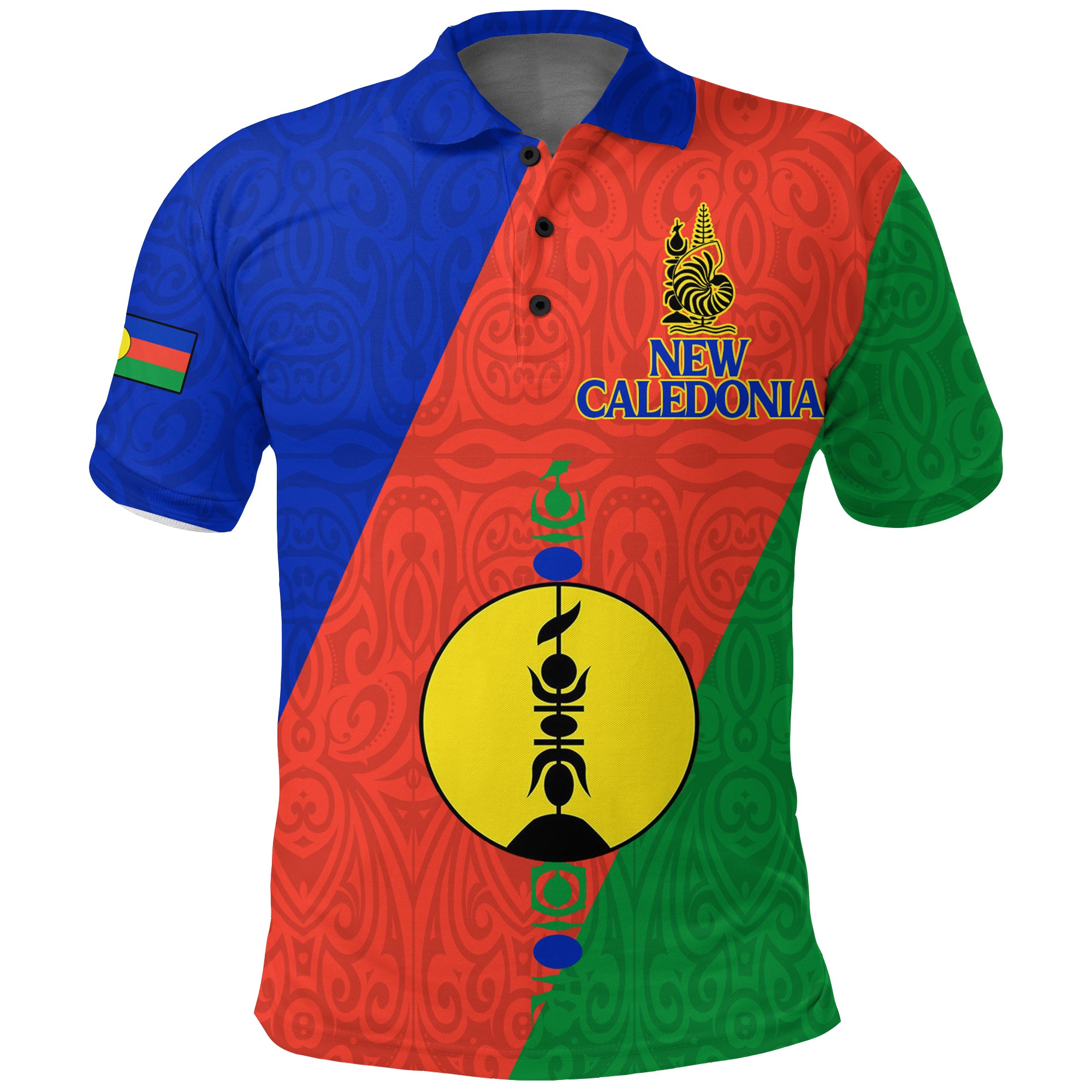 New Caledonia Polo Shirt Flag Style LT12 Unisex Red - Polynesian Pride