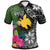 Papua New Guinea Polo Shirt Turtle Plumeria Banana Leaf Unisex Black - Polynesian Pride