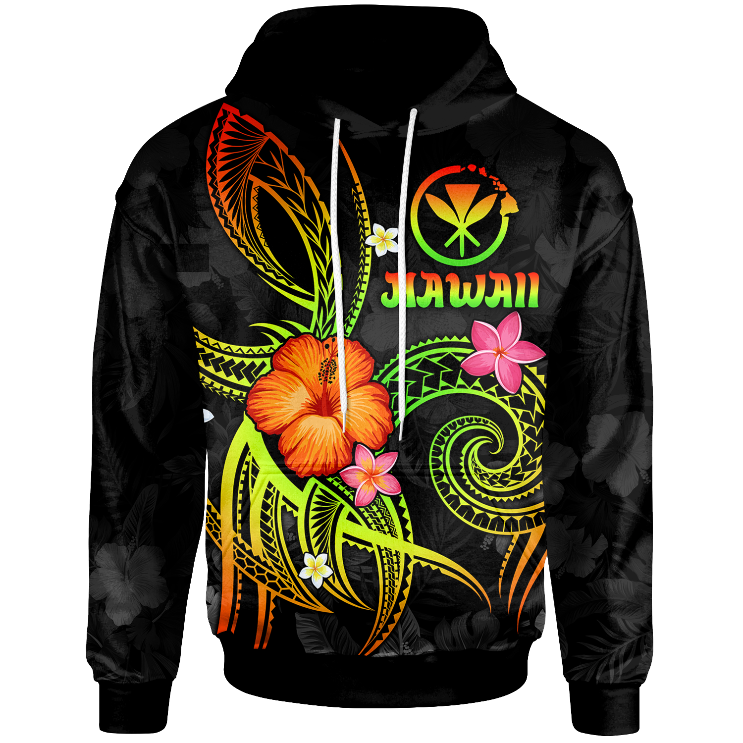 Polynesian Hawaii Hoodie Legend of Kanaka Maoli (Reggae) Unisex Reggae - Polynesian Pride