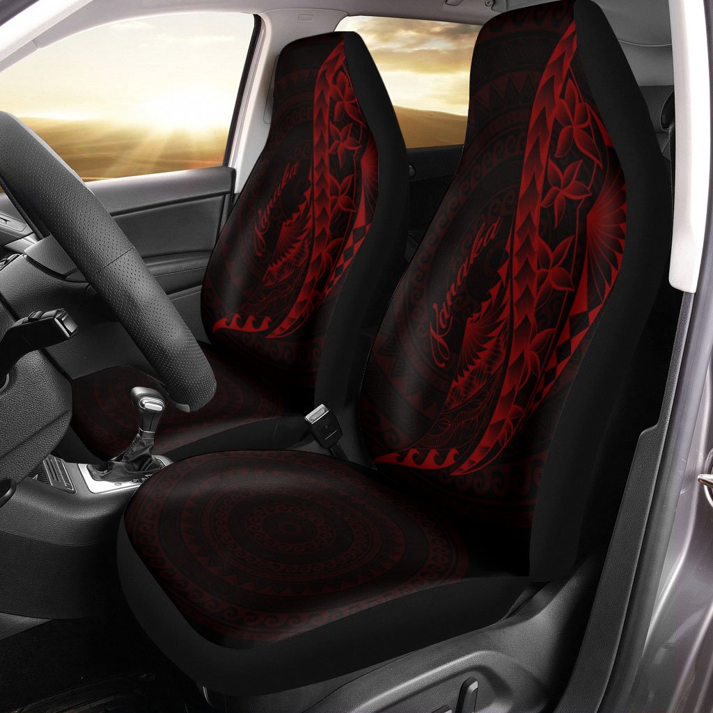 Kanaka Car Seat Covers - Polynesian Pattern Style Red Color Universal Fit Red - Polynesian Pride