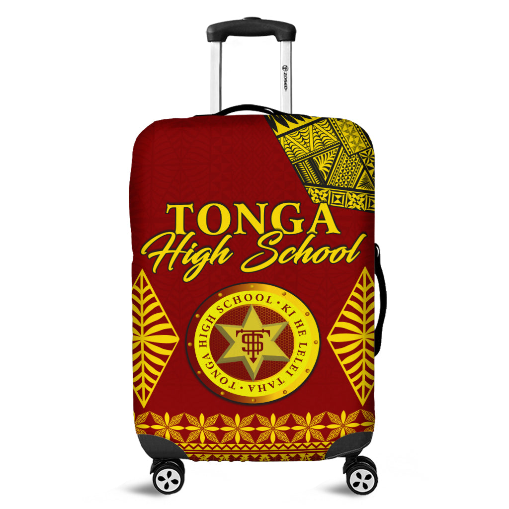 Tonga High School Luggage Covers Tongan Ngatu LT13 Red - Polynesian Pride