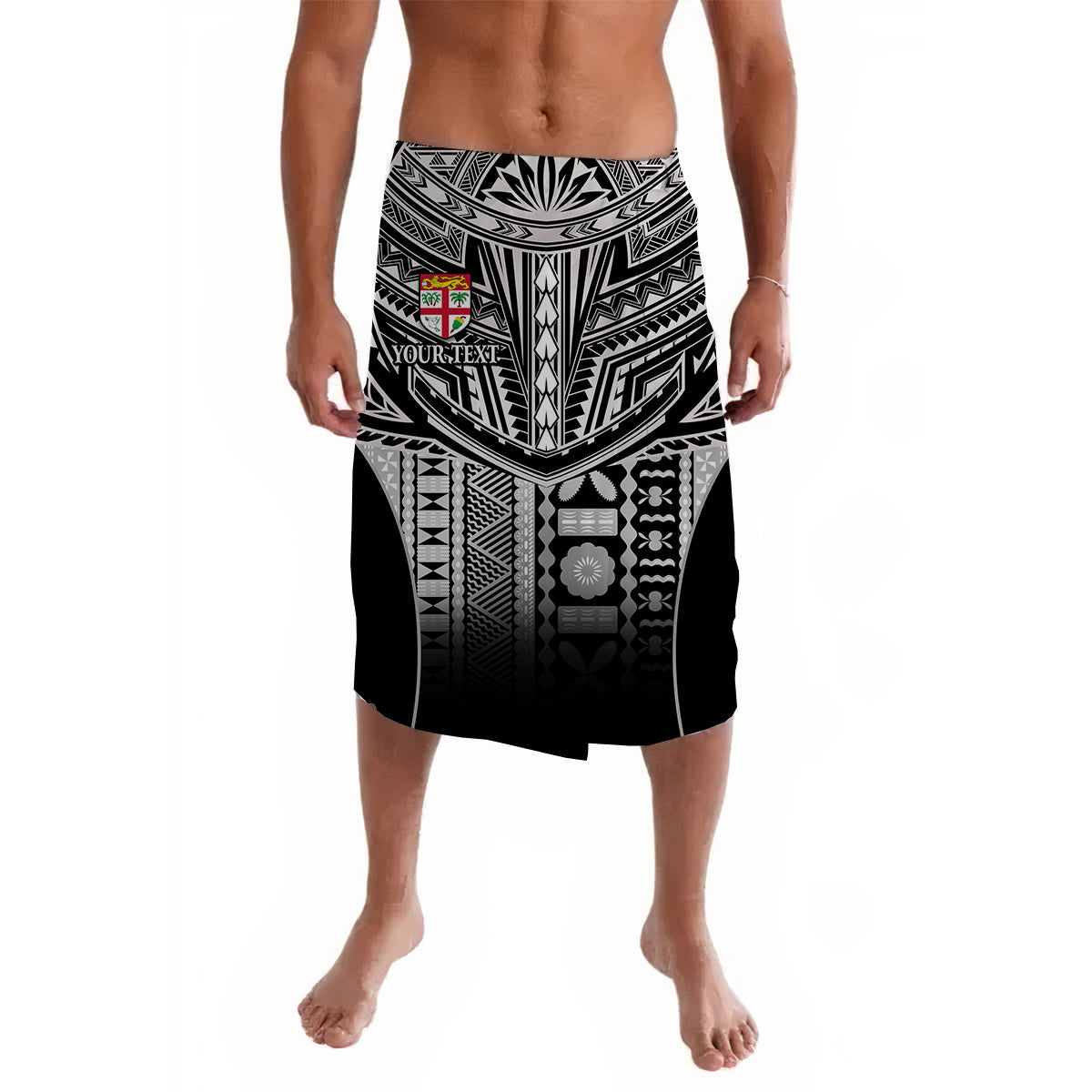 Custom Fiji Faithful Lavalava Version Black LT13 Black - Polynesian Pride