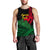 Vanuatu Espiritu Santo Men Tank Top - Kava With Hibiscus - LT12 Black - Polynesian Pride