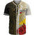 Tokelau Polynesian Baseball Shirt - Coat Of Arm With Hibiscus Gold Unisex Gold - Polynesian Pride