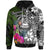 American Samoa Hoodie Turtle Plumeria Banana Leaf Unisex Black - Polynesian Pride