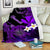 Hawaii Turtle With Plumeria Leaf Purple Blanket - LT12 Blanket White - Polynesian Pride