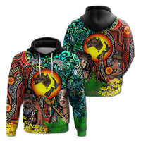 Australia Aboriginal Kangaroo Combine New Zealand Maori Kiwi Bird Hoodie LT2 Pullover Hoodie ART - Polynesian Pride