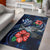 Kosrae Polynesian Area Rug - Blue Turtle Hibiscus Blue - Polynesian Pride