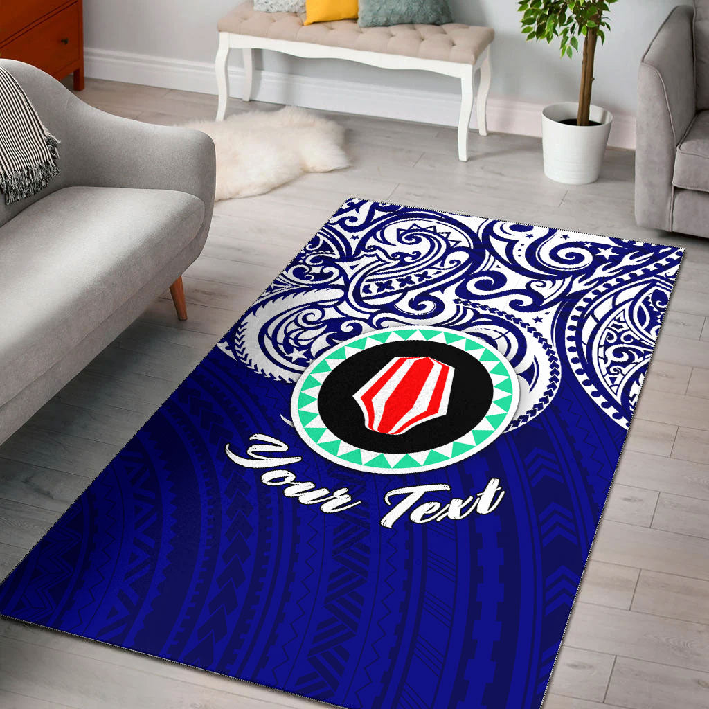 (Custom Personalised) Papua New Guinea Bougainville Pride Area Rug - LT12 Blue - Polynesian Pride