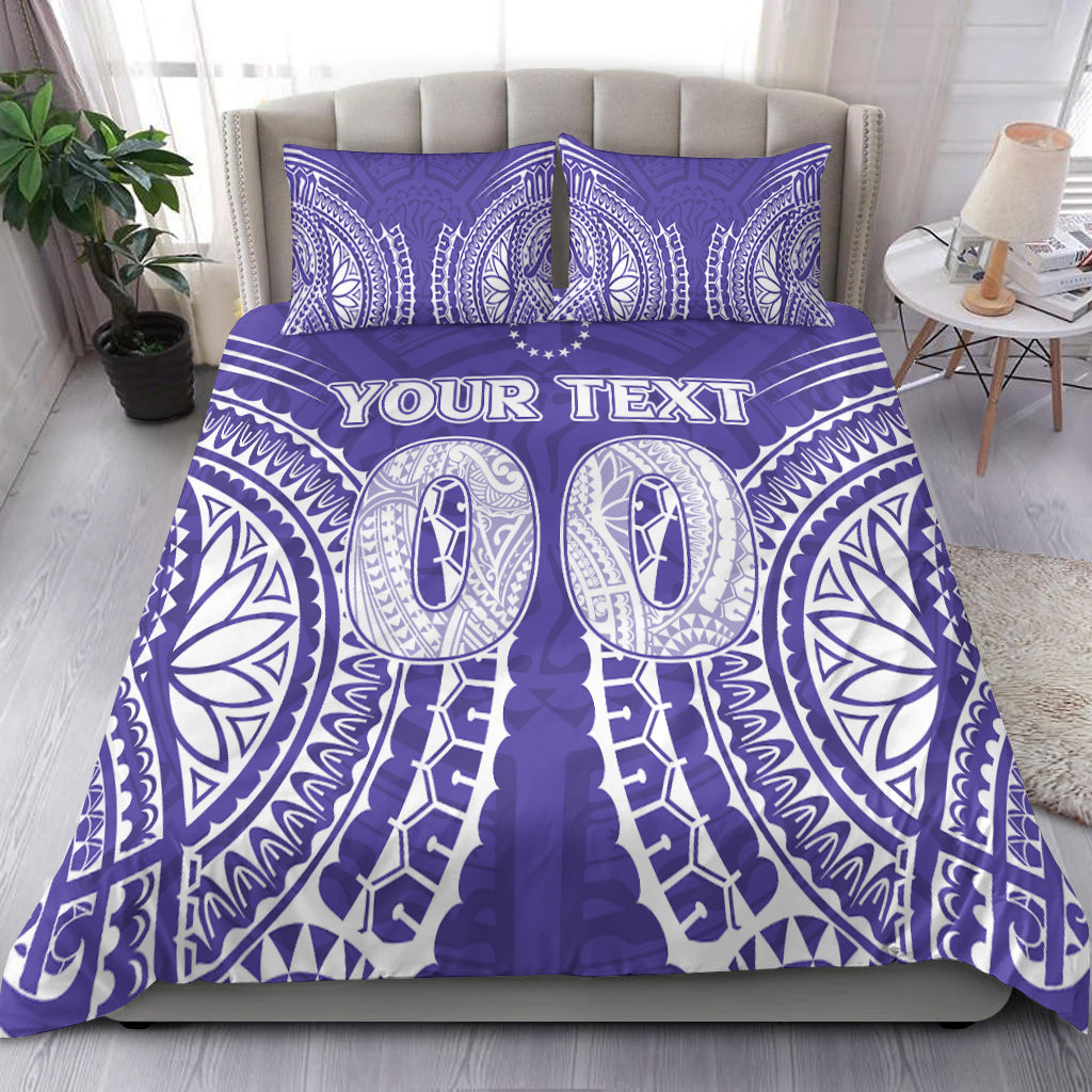 (Custom Personalised) Cook Islands Rarotonga Bedding Set - Purple Tribal Pattern - LT12 Purple - Polynesian Pride