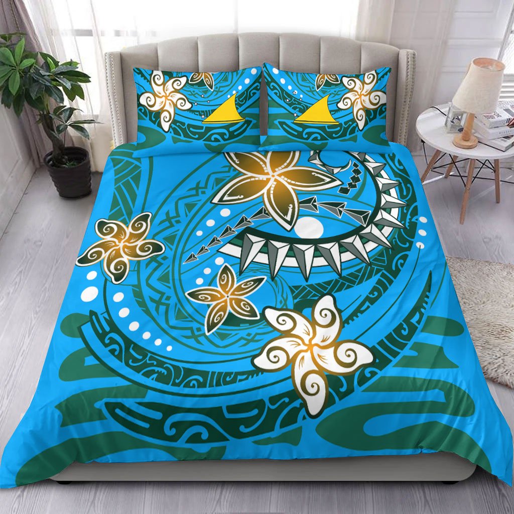 Tokelau Polynesian Bedding Set - Spring Style Blue Color Blue - Polynesian Pride