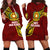 Tonga Vava'u High School Tongan Patterns Hoodie Dress - LT12 Hoodie Dress Red - Polynesian Pride