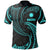 Nauru Polynesian Polo Shirt Neon Blue Tribal Wave Unisex Neon Blue - Polynesian Pride