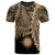 Marshall Islands Polynesian T Shirt Tribal Wave Tattoo Gold Unisex Gold - Polynesian Pride