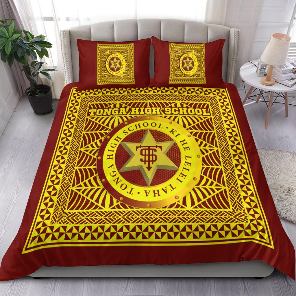 Tonga High School Bedding Set Tonga Pattern LT4 Maroon - Polynesian Pride