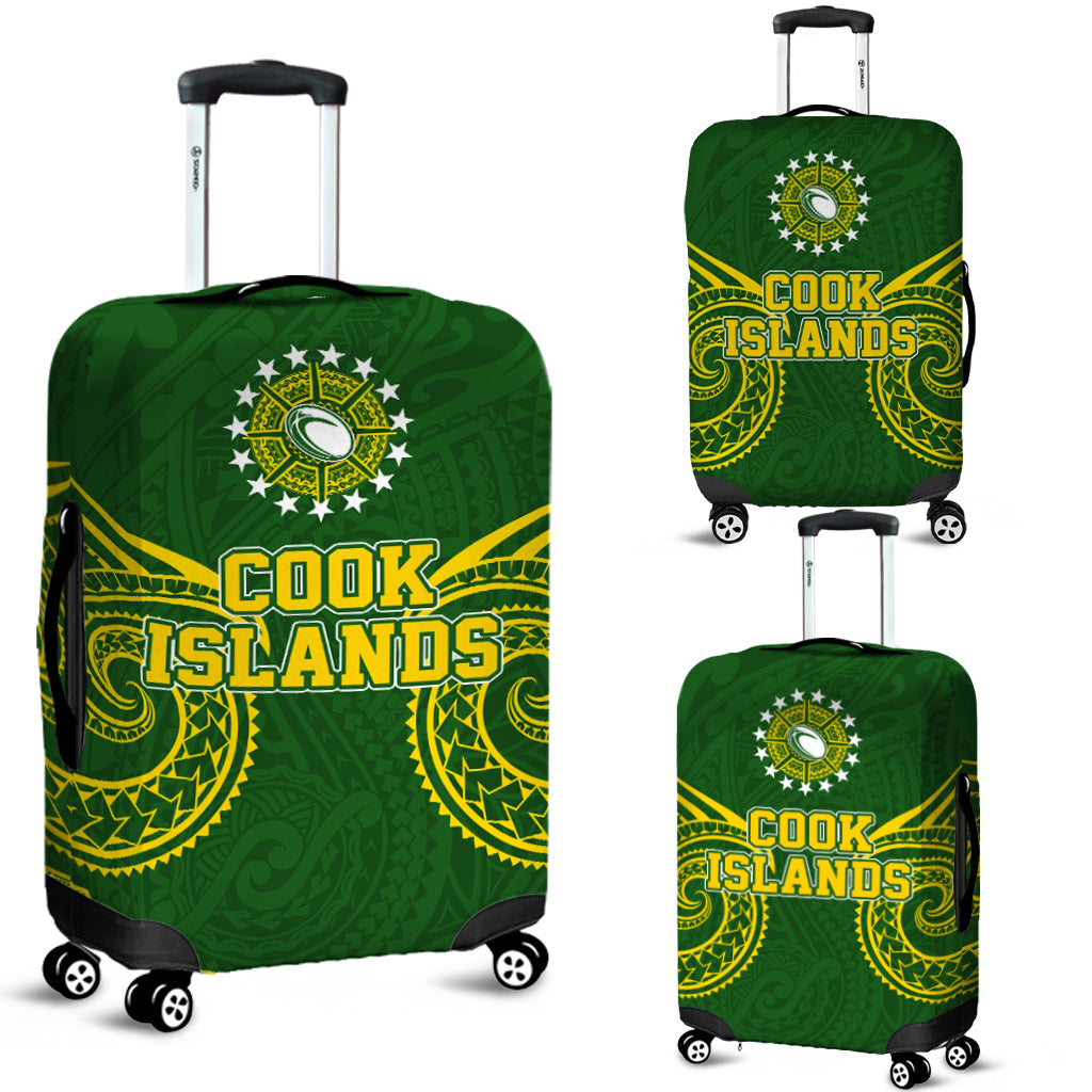 Cook Islands Rugby Luggage Covers - Tribal Pattern - LT12 Green - Polynesian Pride