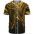 Samoa Baseball Shirt - Gold Color Cross Style Unisex Black - Polynesian Pride