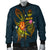 Guam Polynesian Men's Bomber Jacket - Legend of Guam (Blue) - Polynesian Pride